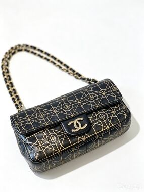 Chanel Grey & Gold Quilted Chain Shoulder Bag